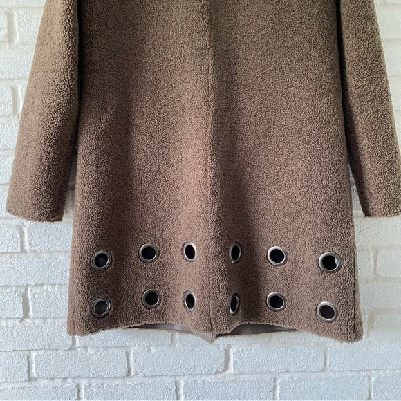 NIKKI JONES Montreal Brown Teddy Sherpa Coat Jacket Women’s Size Small - Picture 8 of 13